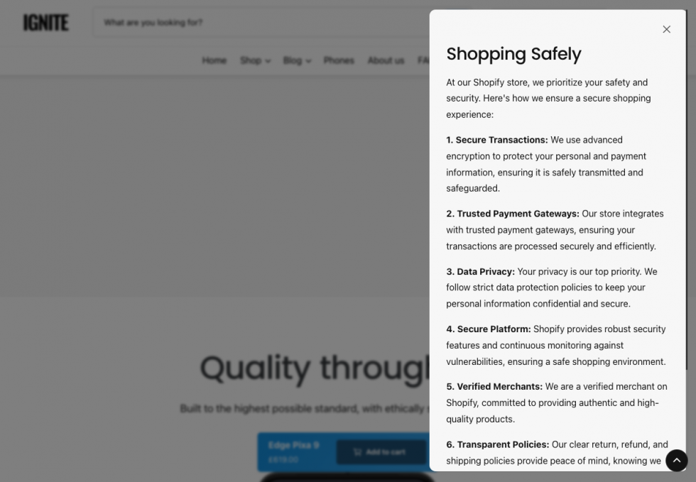 Product page - Benchmark Themes