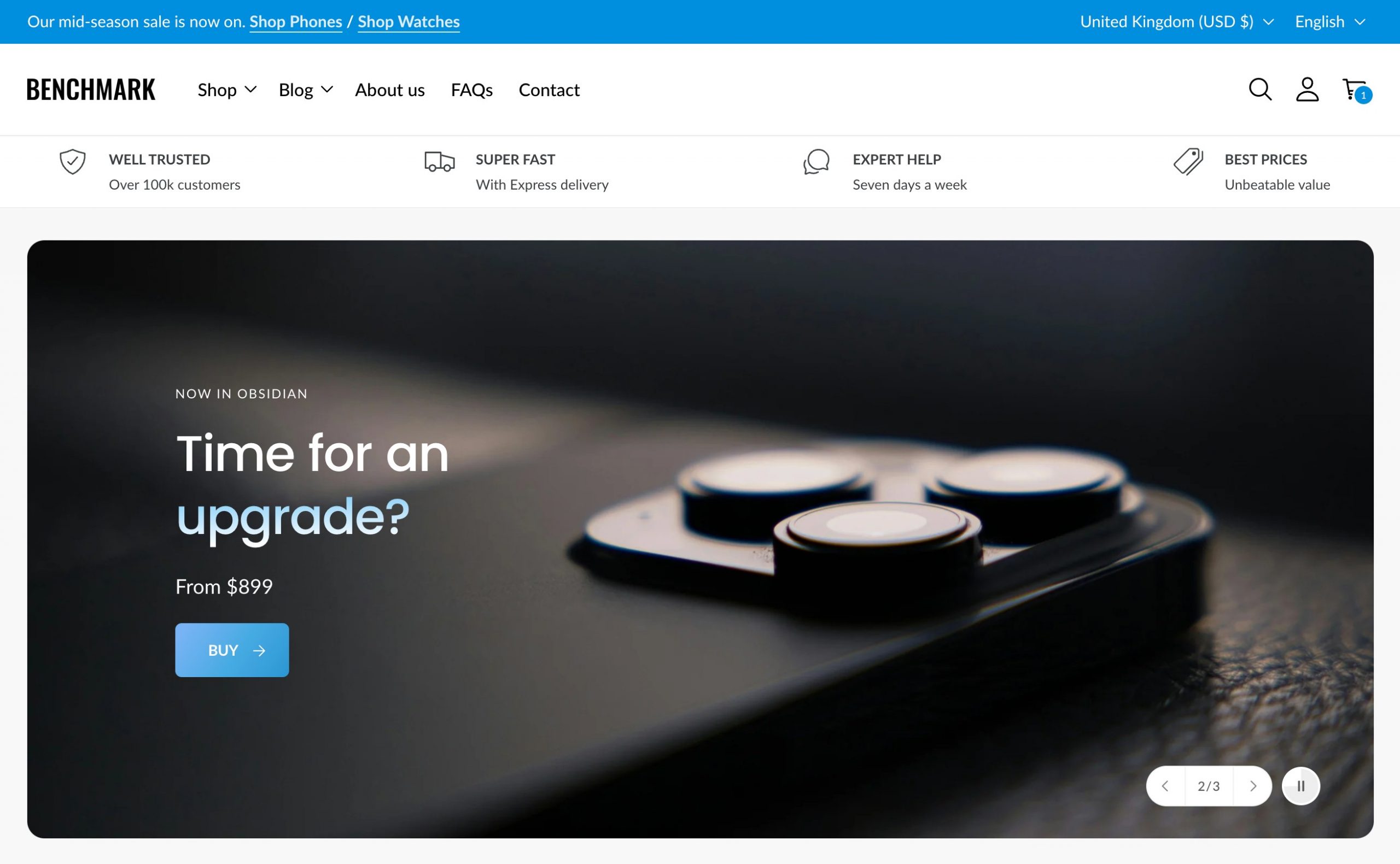 Shopify template and themes to reflect premium brands